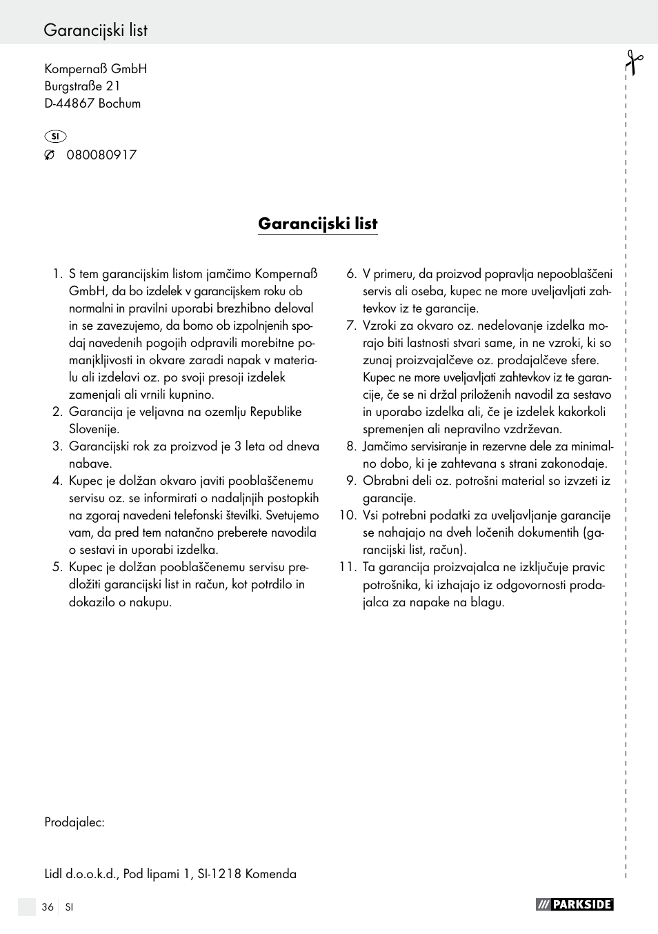 Parkside PHLG 2000 B1 User Manual | Page 36 / 61