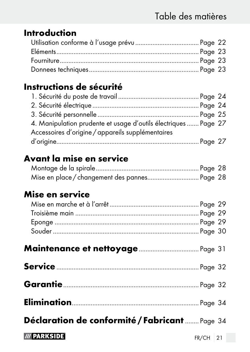 Parkside PLBS 30 A1 User Manual | Page 21 / 68