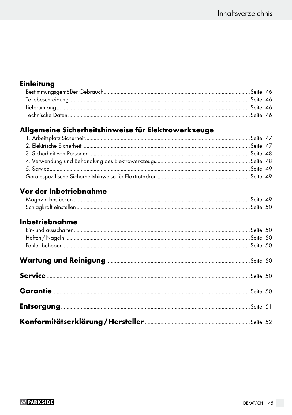 Parkside PET 25 A1 User Manual | Page 45 / 53
