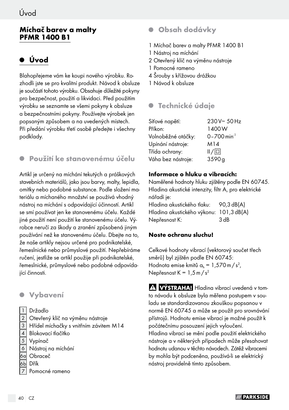 Parkside PFMR 1400 B1 User Manual | Page 40 / 62