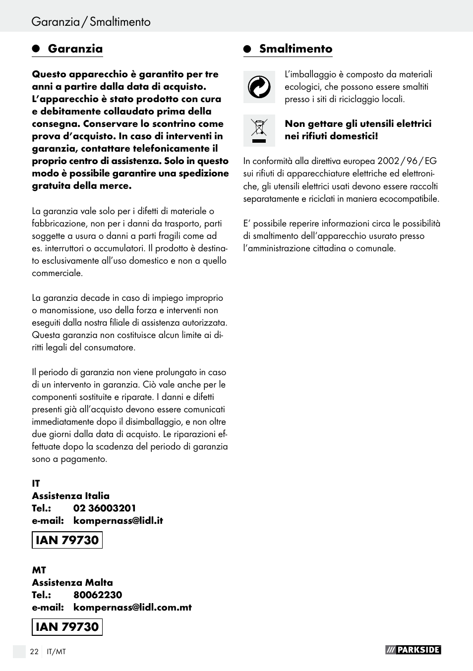 Parkside PBH 1050 A1 User Manual | Page 22 / 50