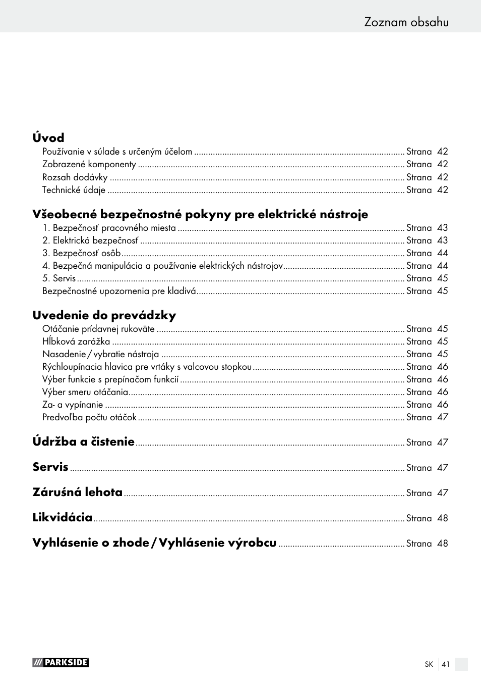 Parkside PBH 1050 A1 User Manual | Page 41 / 58