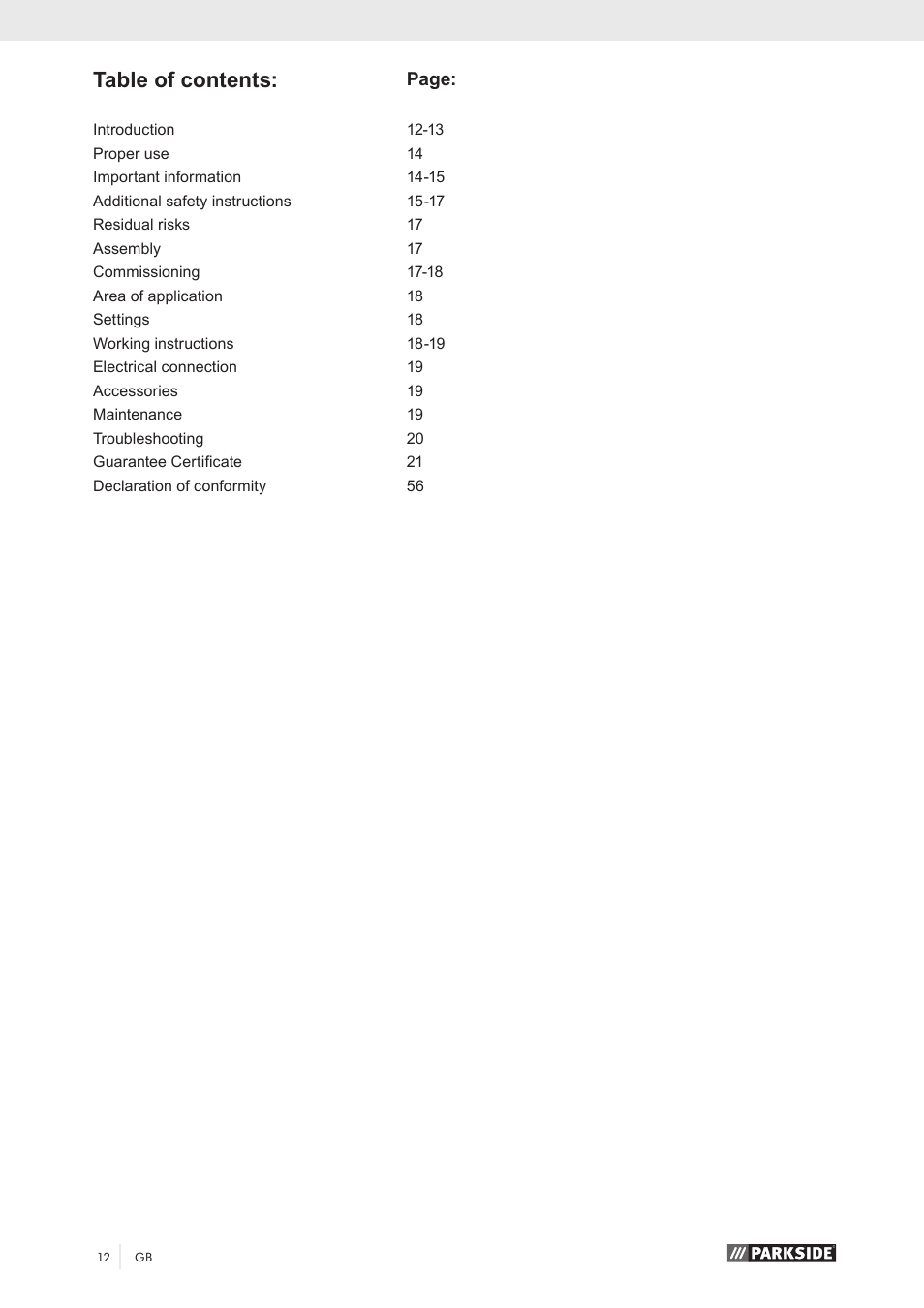 Parkside PKS 1500 A1 User Manual | Page 17 / 64