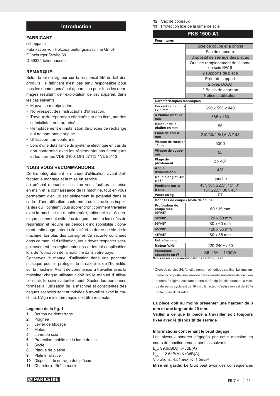 Introduction | Parkside PKS 1500 A1 User Manual | Page 28 / 64