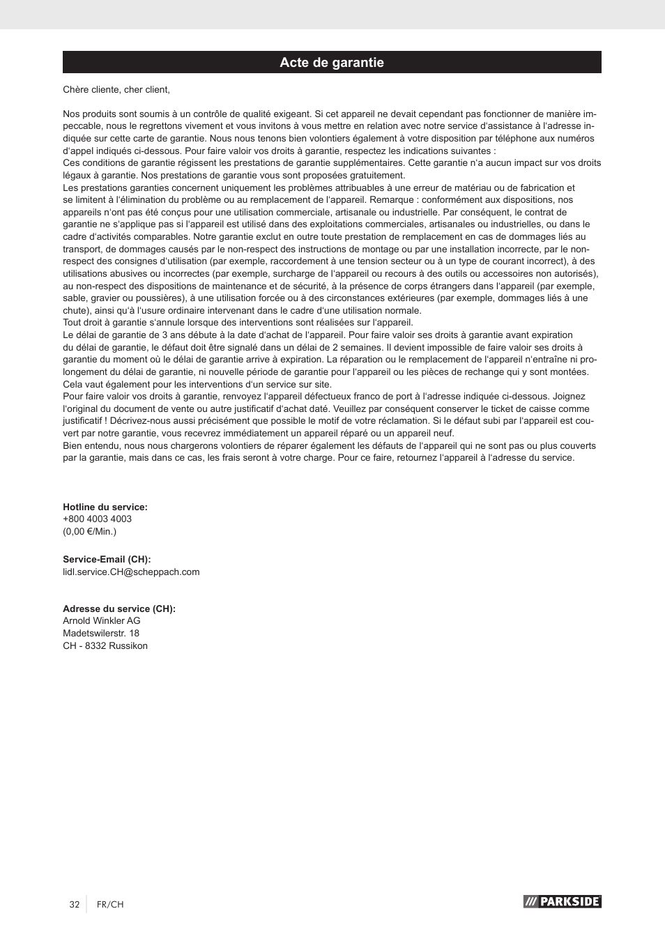 Acte de garantie | Parkside PKS 1500 A1 User Manual | Page 37 / 64