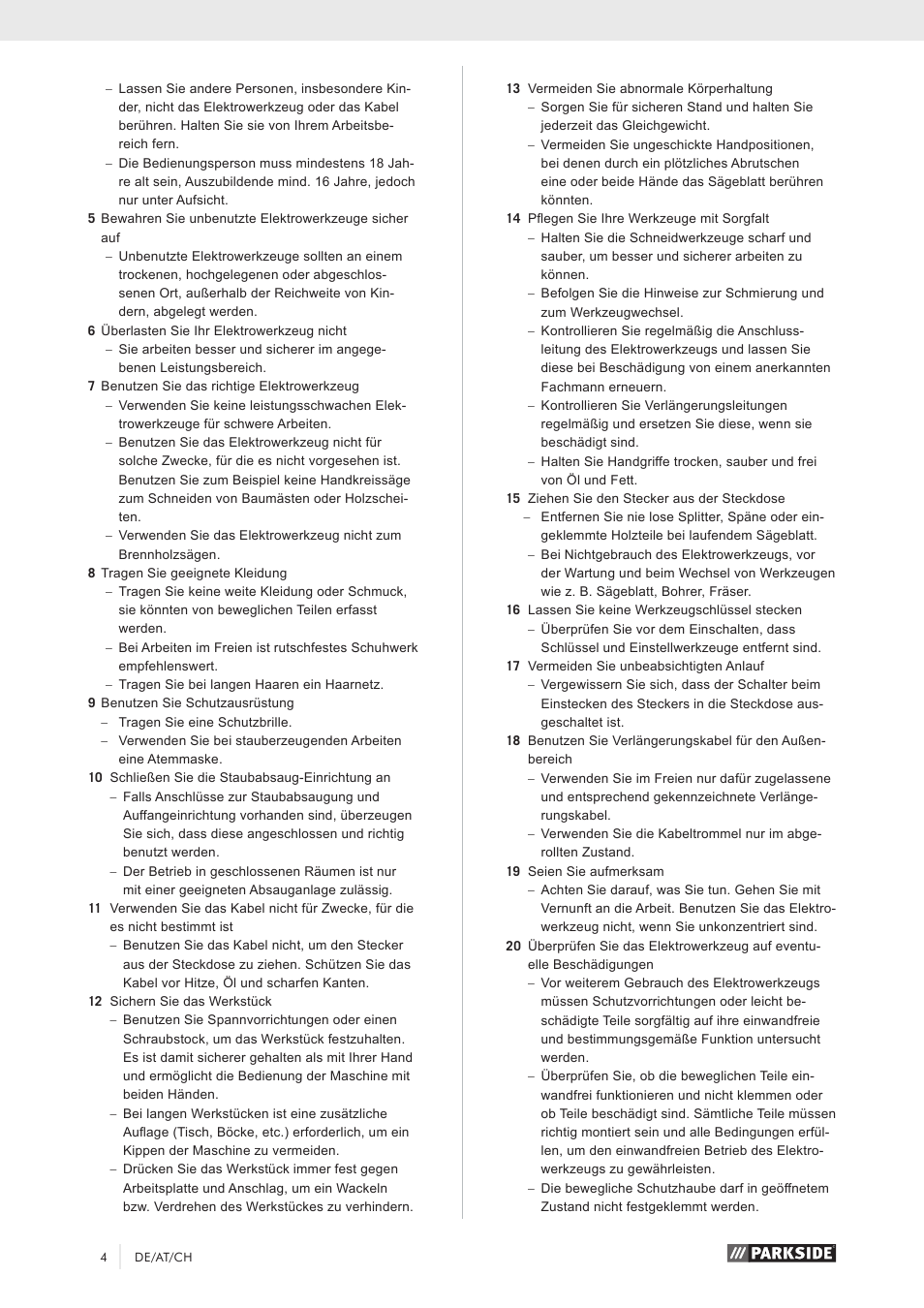 Parkside PKS 1500 A1 User Manual | Page 9 / 64
