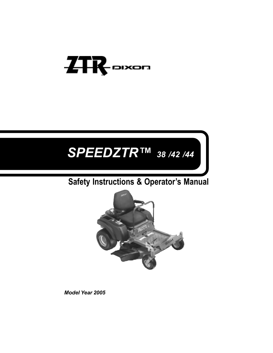 Dixon SPEEDZTR 44 User Manual | 52 pages