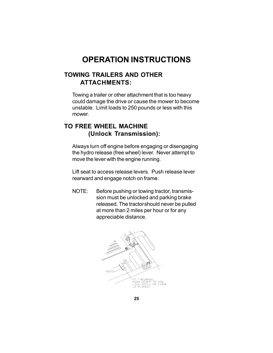 Operation instructions | Dixon SPEEDZTR 44 User Manual | Page 25 / 52