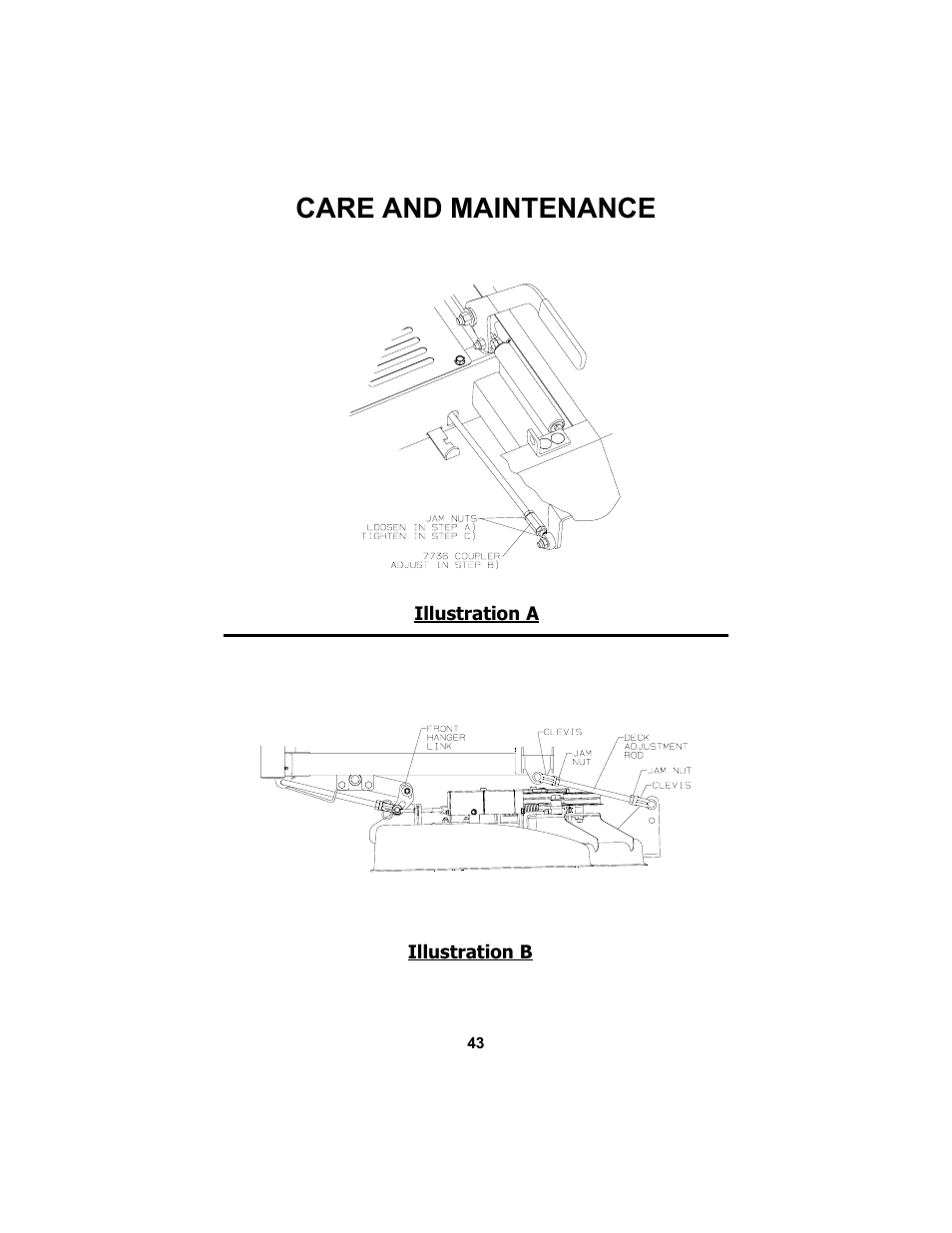 Care and maintenance | Dixon SPEEDZTR 44 User Manual | Page 43 / 52