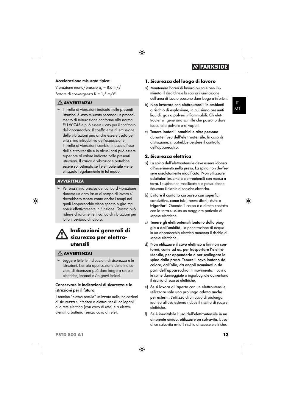 Parkside PSTD 800 A1 User Manual | Page 17 / 51