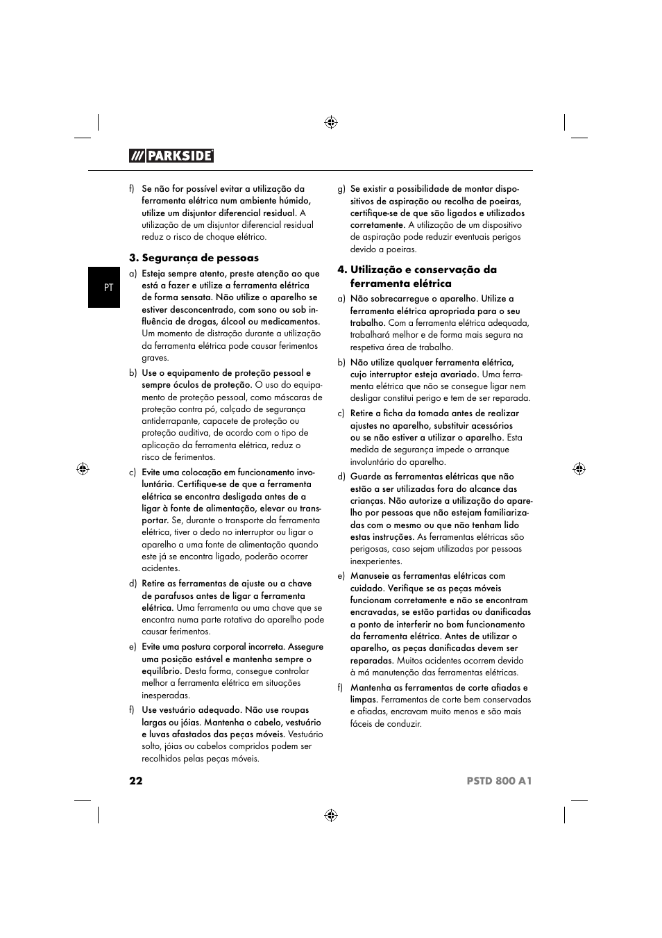 Parkside PSTD 800 A1 User Manual | Page 26 / 51