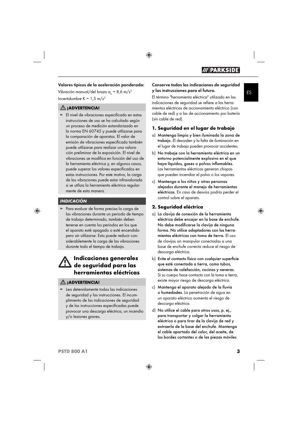 Parkside PSTD 800 A1 User Manual | Page 7 / 51