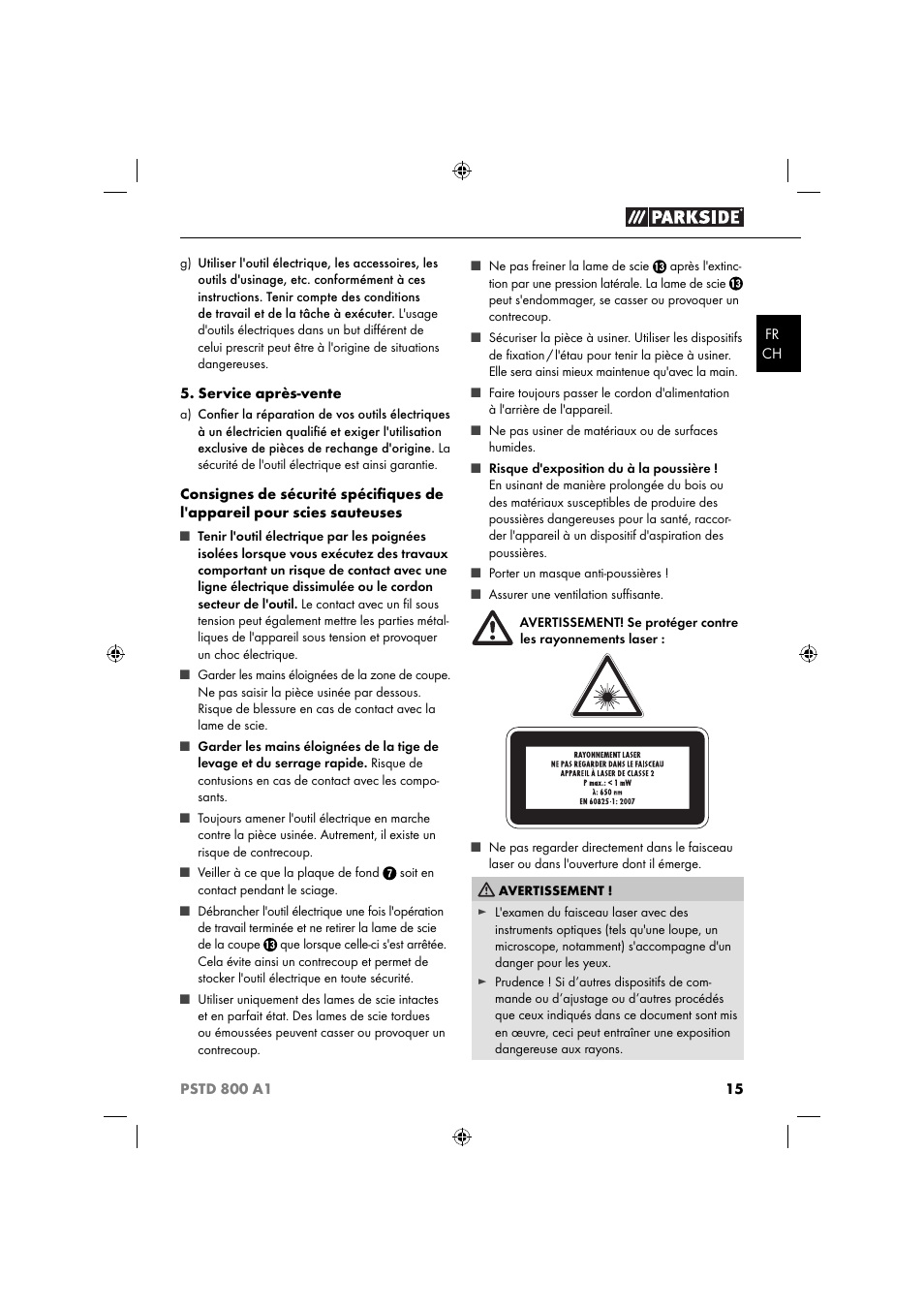 Parkside PSTD 800 A1 User Manual | Page 19 / 41