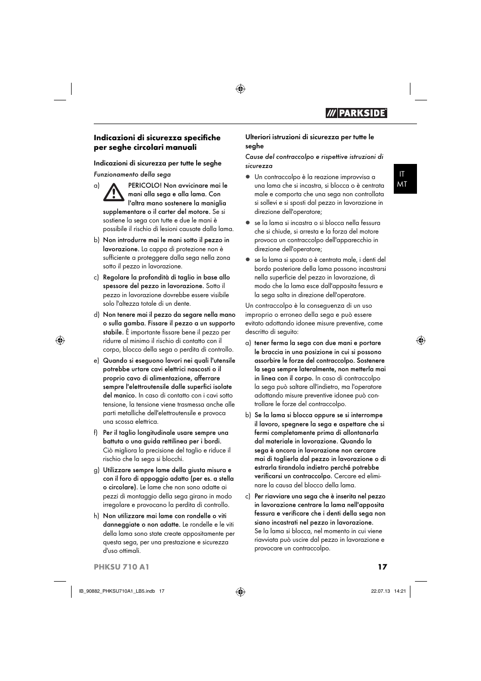 Parkside PHKSU 710 A1 User Manual | Page 20 / 64