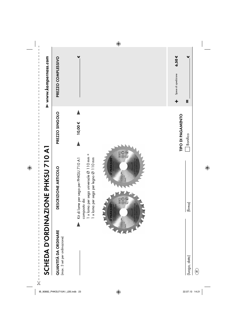 Sc hed a d 'ordinazione phk su 710 a1 | Parkside PHKSU 710 A1 User Manual | Page 26 / 64