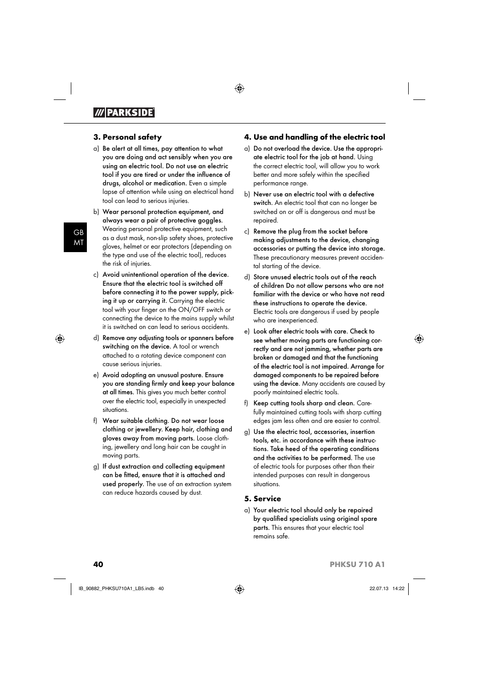 Parkside PHKSU 710 A1 User Manual | Page 43 / 64