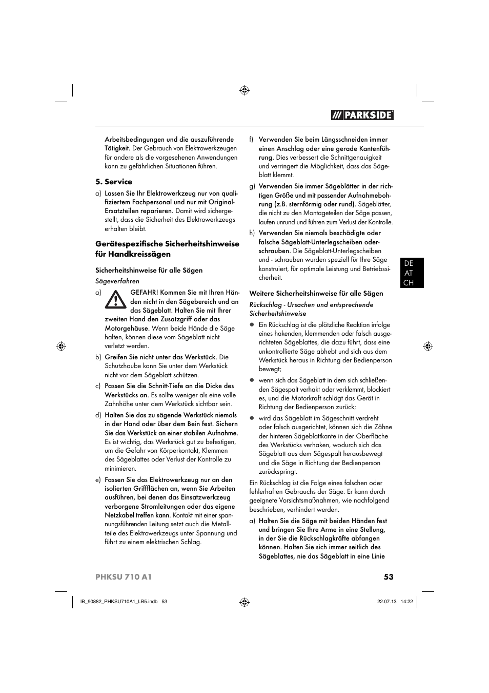 Parkside PHKSU 710 A1 User Manual | Page 56 / 64