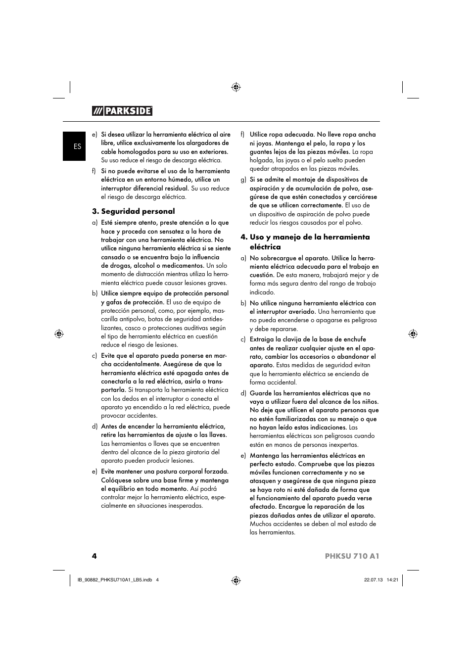 Parkside PHKSU 710 A1 User Manual | Page 7 / 64