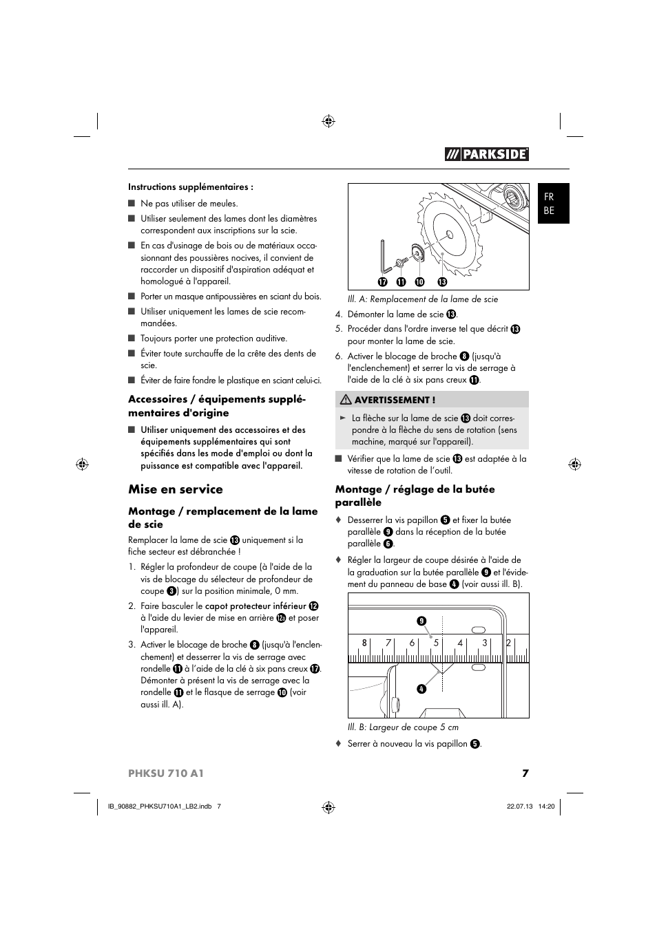 Mise en service | Parkside PHKSU 710 A1 User Manual | Page 10 / 40