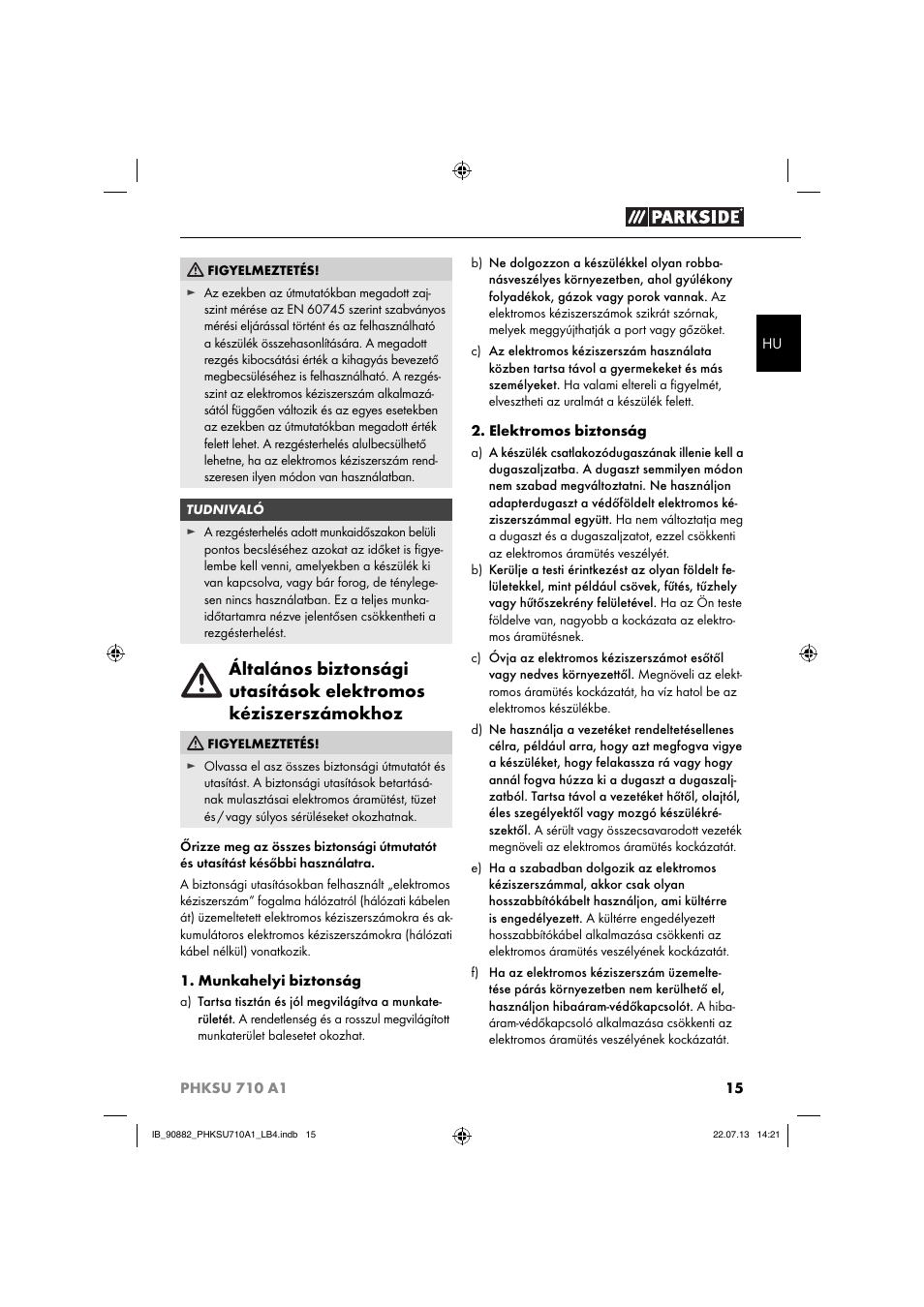 Parkside PHKSU 710 A1 User Manual | Page 18 / 64