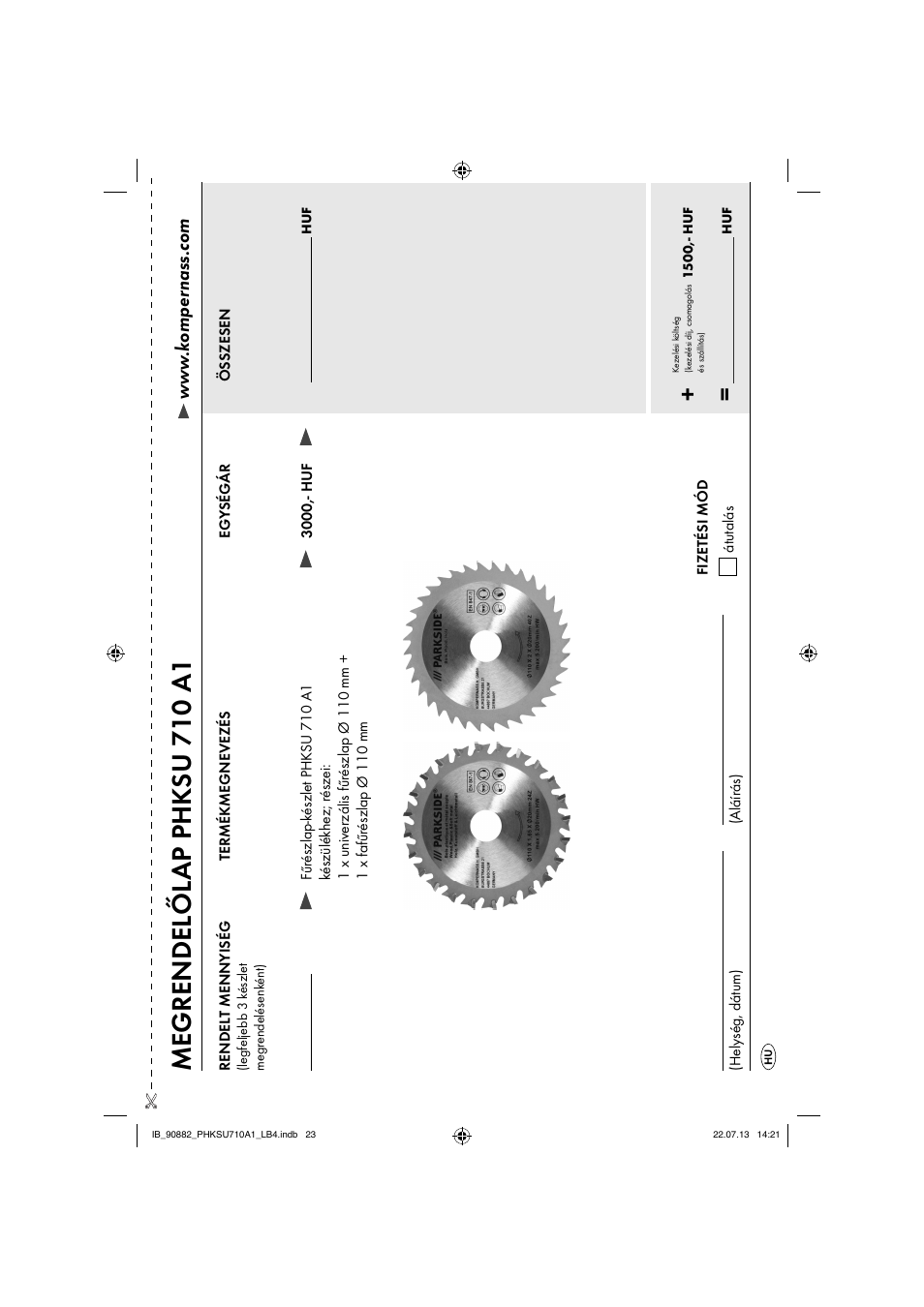 Megrendelől ap phk su 710 a1 | Parkside PHKSU 710 A1 User Manual | Page 26 / 64