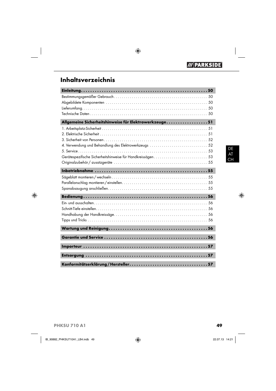 Parkside PHKSU 710 A1 User Manual | Page 52 / 64