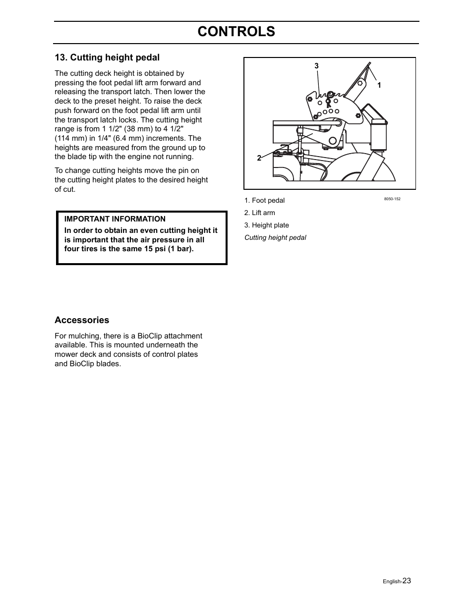 Controls | Dixon RAM 50 / 968999552 User Manual | Page 25 / 88