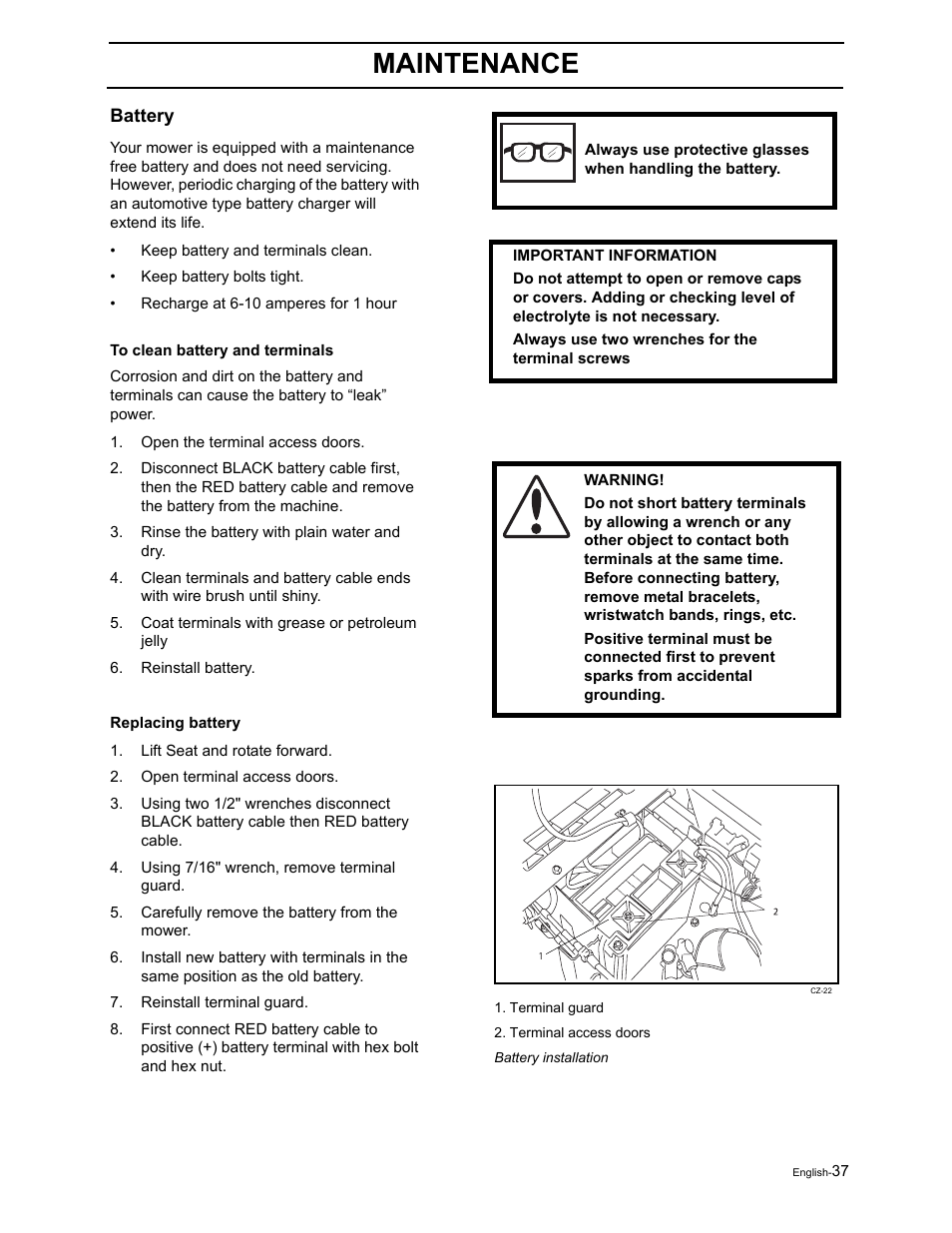 Maintenance | Dixon RAM 50 / 968999552 User Manual | Page 39 / 88