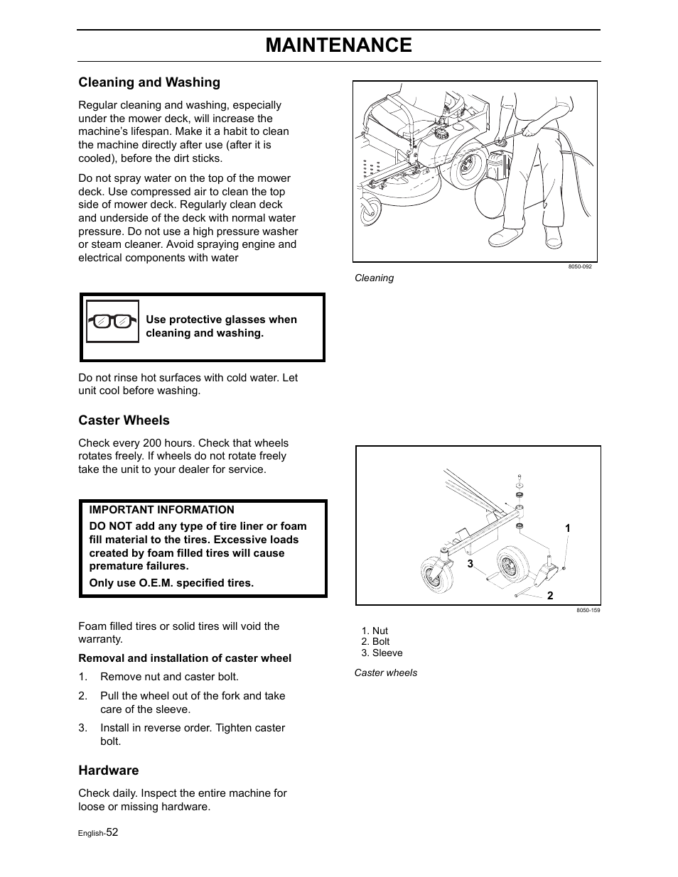 Maintenance | Dixon RAM 50 / 968999552 User Manual | Page 54 / 88