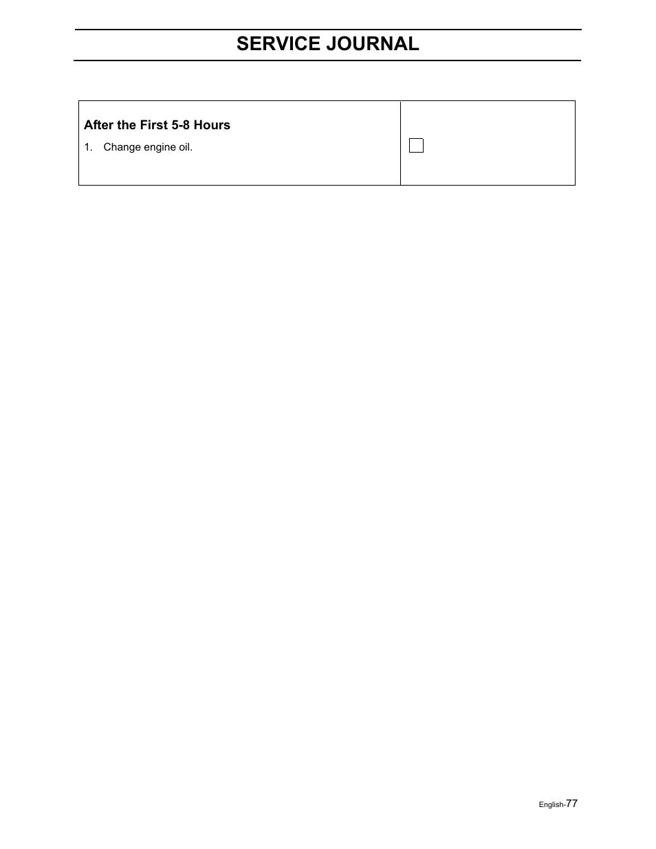 Service journal | Dixon RAM 50 / 968999552 User Manual | Page 79 / 88