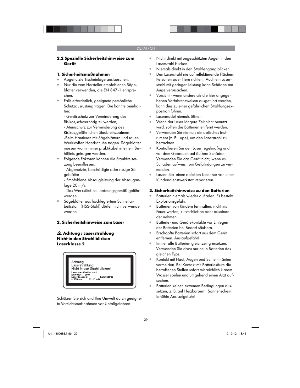 Parkside PKS 1700 B2 User Manual | Page 29 / 58