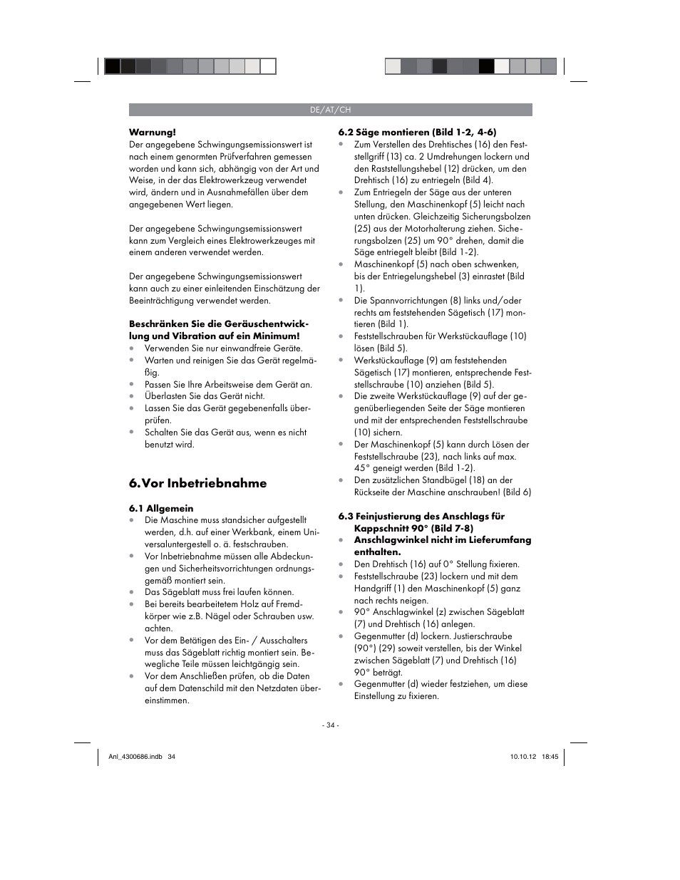 Parkside PKS 1700 B2 User Manual | Page 34 / 58