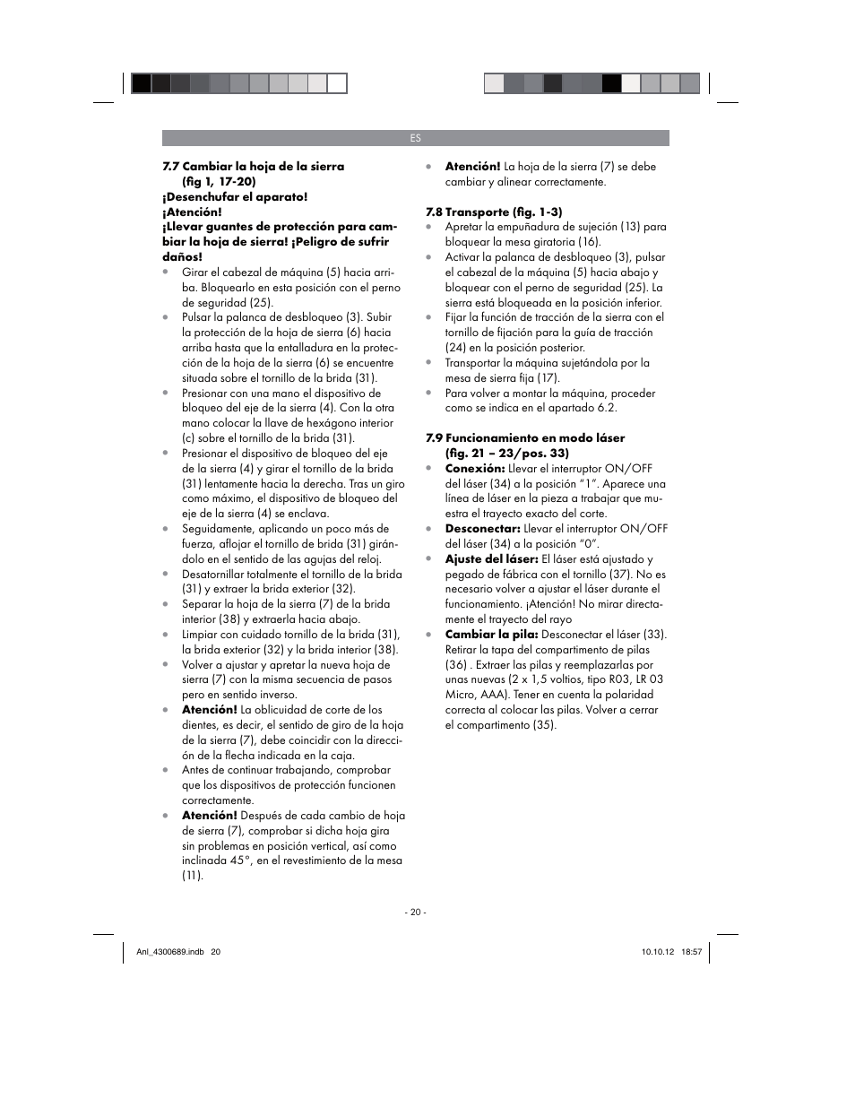 Parkside PKS 1700 B2 User Manual | Page 20 / 90