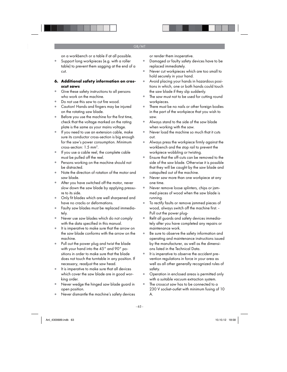 Parkside PKS 1700 B2 User Manual | Page 63 / 90