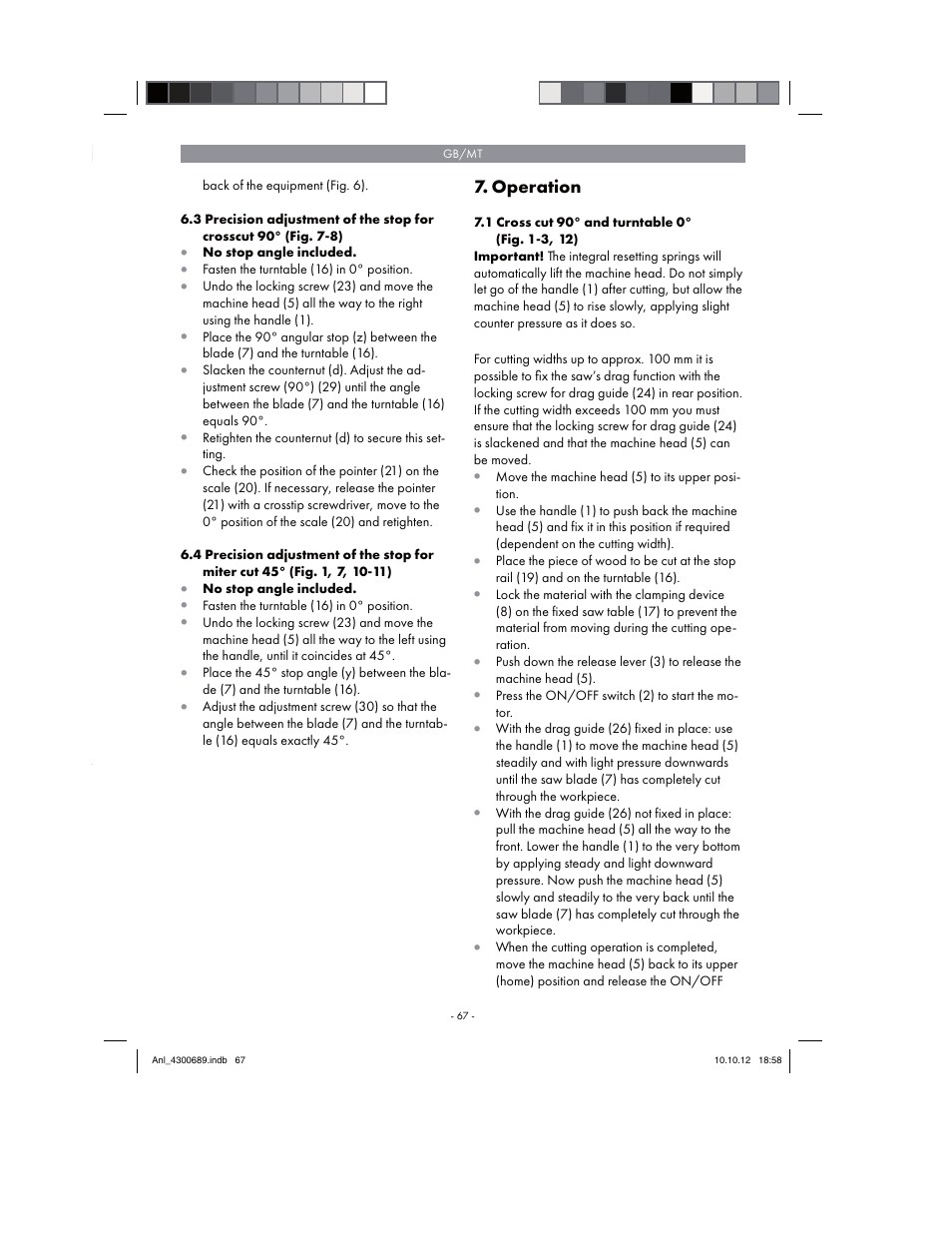 Parkside PKS 1700 B2 User Manual | Page 67 / 90