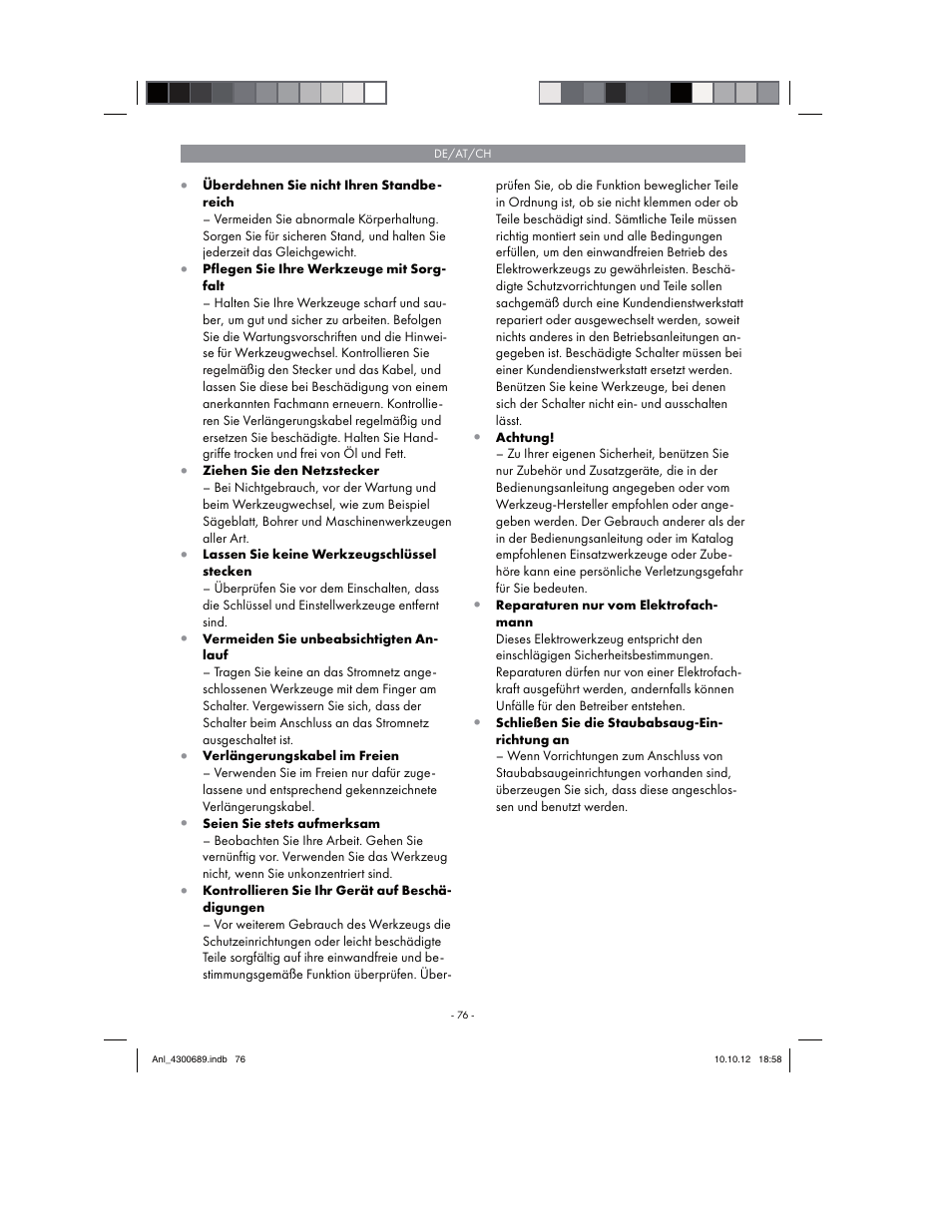 Parkside PKS 1700 B2 User Manual | Page 76 / 90