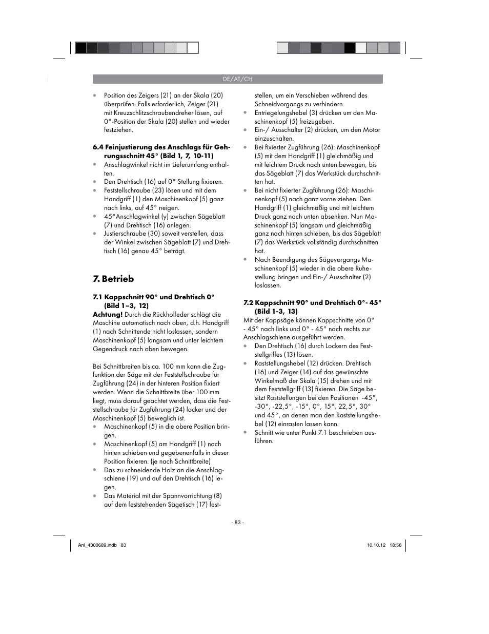 Parkside PKS 1700 B2 User Manual | Page 83 / 90