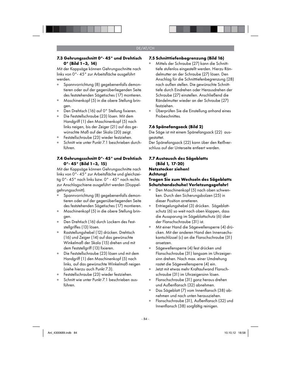 Parkside PKS 1700 B2 User Manual | Page 84 / 90