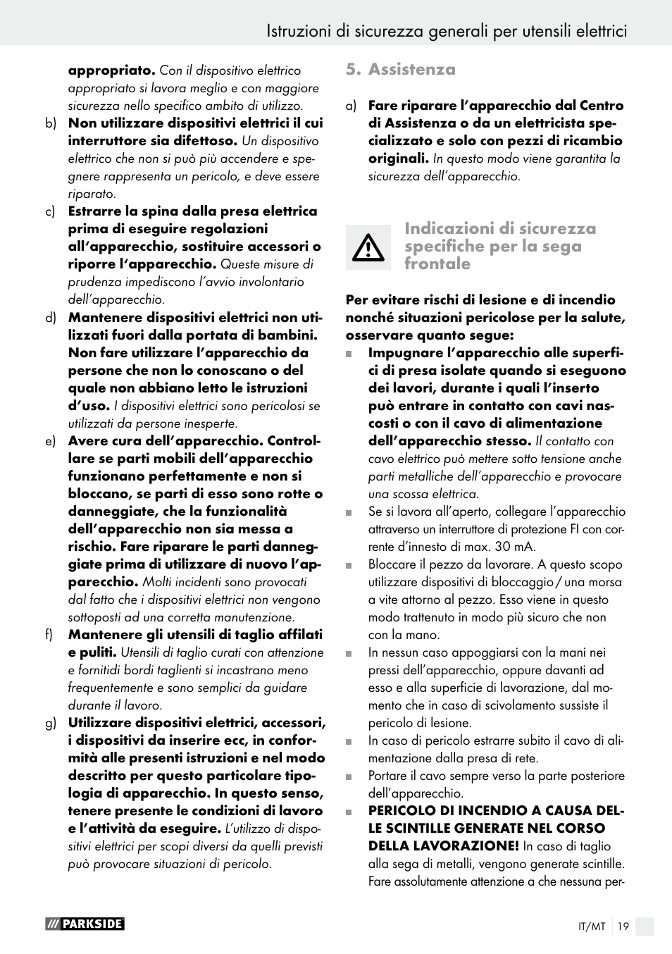 Assistenza | Parkside PFS 710 A1 User Manual | Page 19 / 54