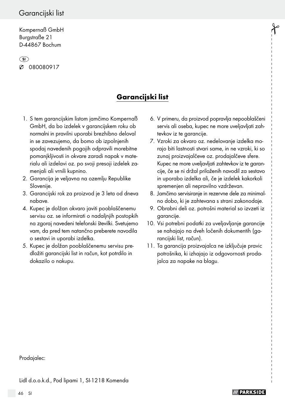 Parkside PFS 710 A1 User Manual | Page 46 / 76