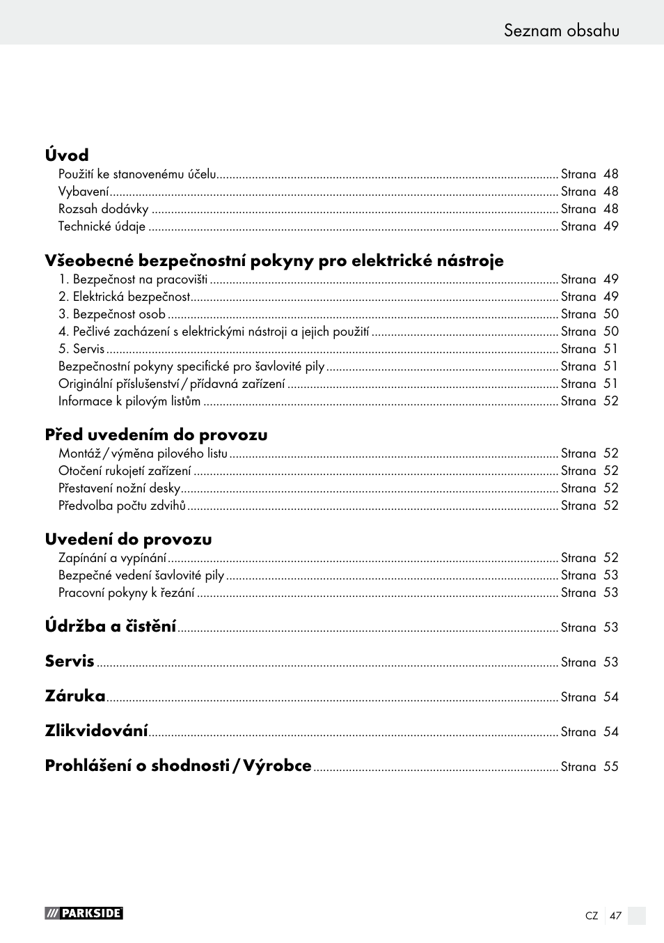 Parkside PFS 710 A1 User Manual | Page 47 / 76