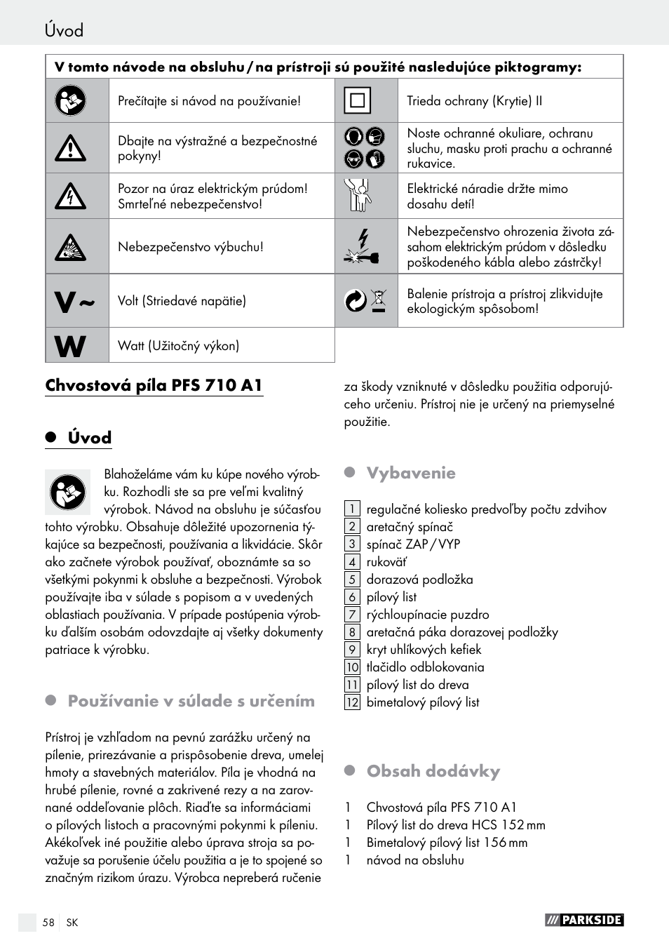 Parkside PFS 710 A1 User Manual | Page 58 / 76