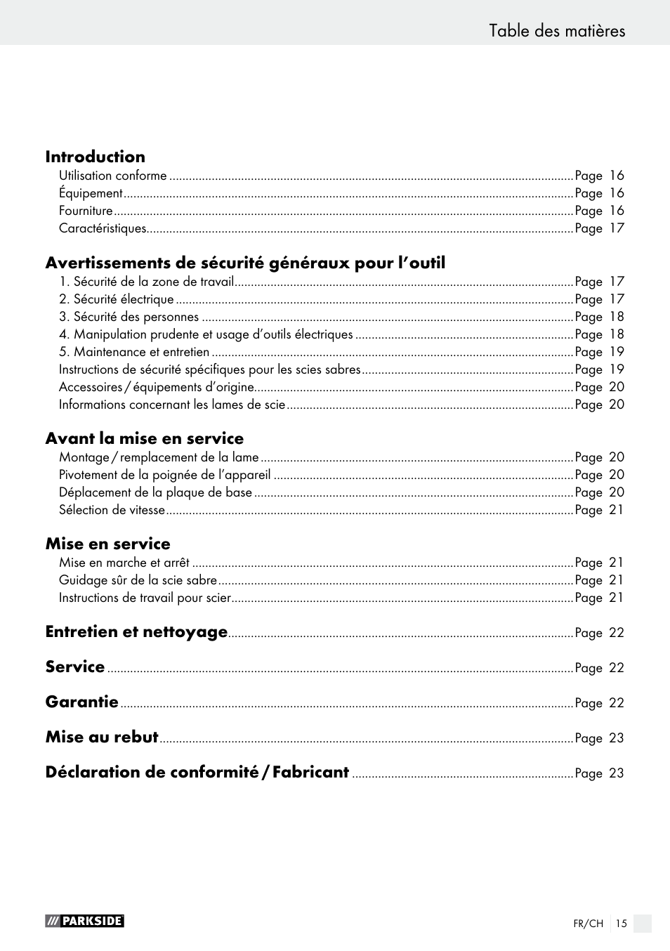 Parkside PFS 710 A1 User Manual | Page 15 / 44