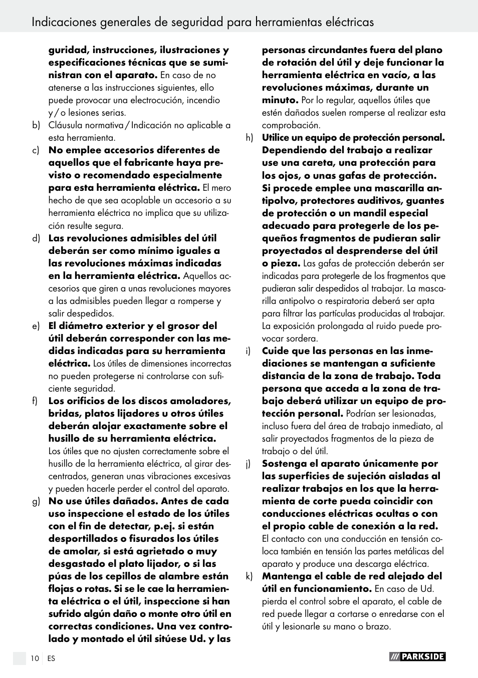 Parkside PFBS 9.6 A1 User Manual | Page 10 / 74