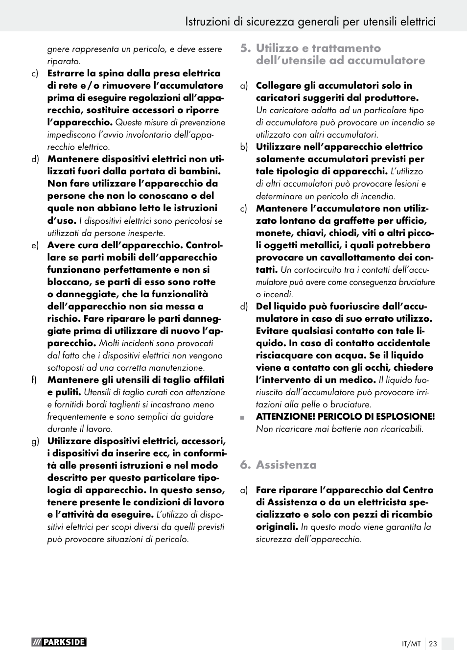 Assistenza | Parkside PFBS 9.6 A1 User Manual | Page 23 / 74