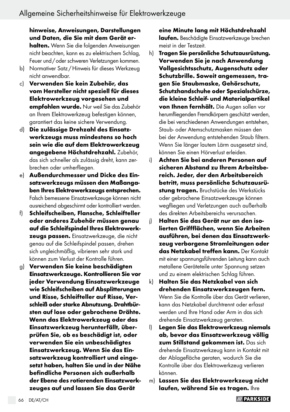 Parkside PFBS 9.6 A1 User Manual | Page 66 / 74