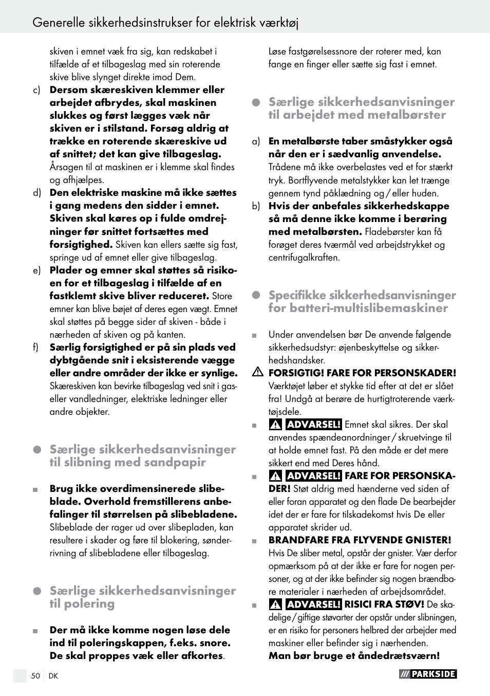 Parkside PFBS 9.6 A1 User Manual | Page 50 / 96