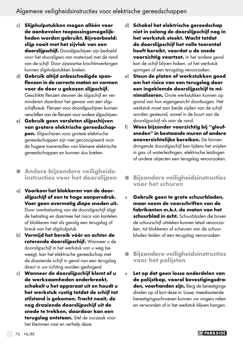 Parkside PFBS 9.6 A1 User Manual | Page 76 / 96