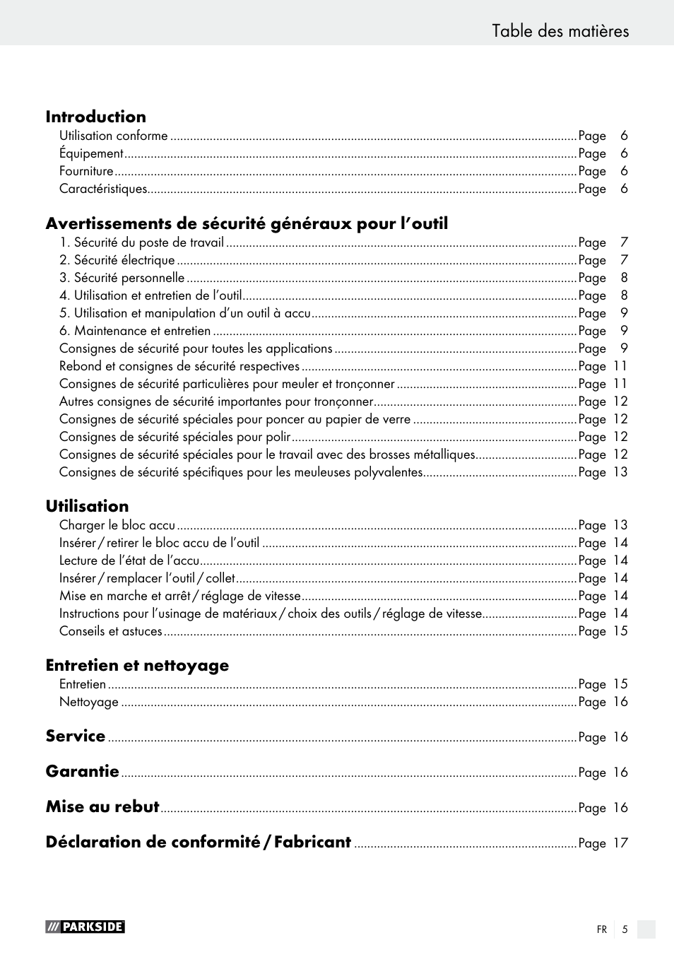 Parkside PFBS 9.6 A1 User Manual | Page 5 / 46