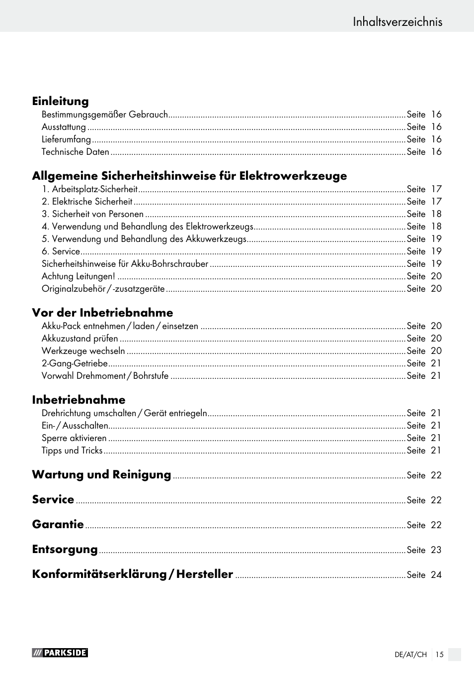 Parkside PABS 10.8 C2 User Manual | Page 15 / 34